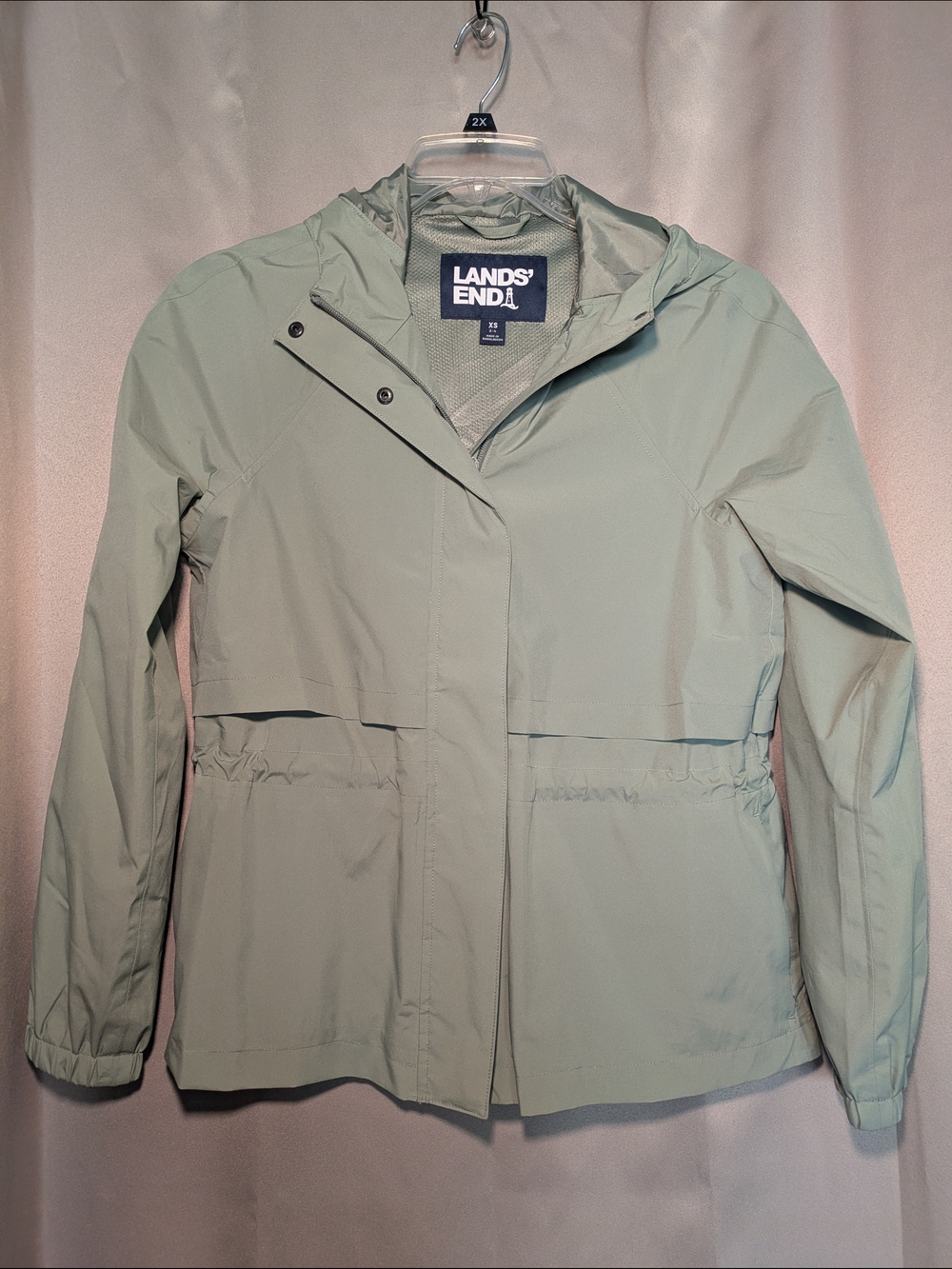 Lands' End Light Green/Mint Hooded Anorak Jacket - Picture 2 of 4